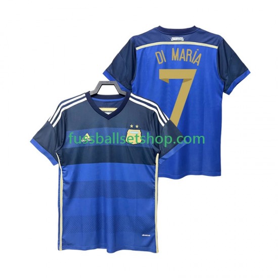 Günstige Fußball Trikotsatz Argentinien DI MARIA 7 2014 Retro Herren Auswärtstrikot Kurzarm