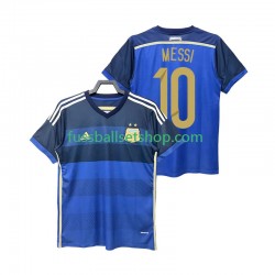 Günstige Fußball Trikotsatz Argentinien Lionel Messi 10 2014 Retro Herren Auswärtstrikot Kurzarm