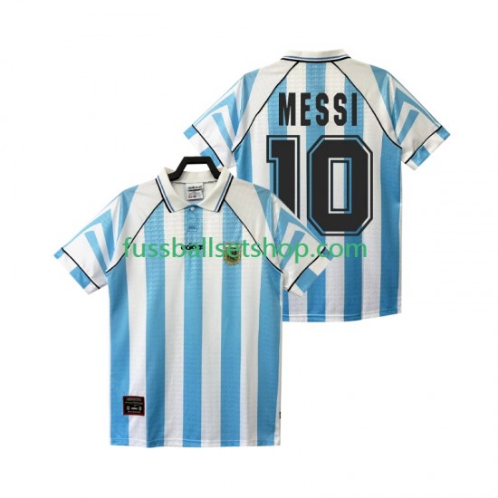 Günstige Fußball Trikotsatz Argentinien Lionel Messi 10 1996 1997 Retro Herren Heimtrikot Kurzarm