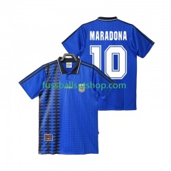 Günstige Fußball Trikotsatz Argentinien MARADONA 10 Retro Herren Auswärtstrikot 1994 Kurzarm