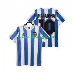 Günstige Fußball Trikotsatz Argentinien MARADONA 10 1986 Retro Herren Heimtrikot Kurzarm
