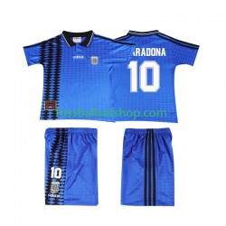 Günstige Fußball Trikotsatz Argentinien MARADONA 10 Retro Kinder Auswärtstrikot 1994 Kurzarm