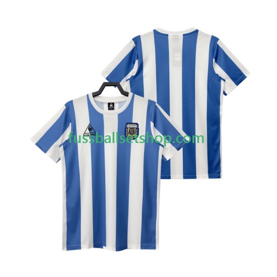 Günstige Fußball Trikotsatz Argentinien 1986 Retro Herren Heimtrikot Kurzarm