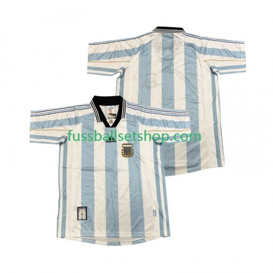 Günstige Fußball Trikotsatz Argentinien Retro Herren Heimtrikot 1998 Kurzarm
