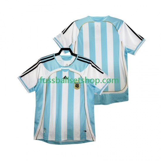 Günstige Fußball Trikotsatz Argentinien 2014 Retro Herren Heimtrikot Kurzarm