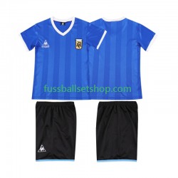 Günstige Fußball Trikotsatz Argentinien 1986 Retro Kinder Auswärtstrikot Kurzarm