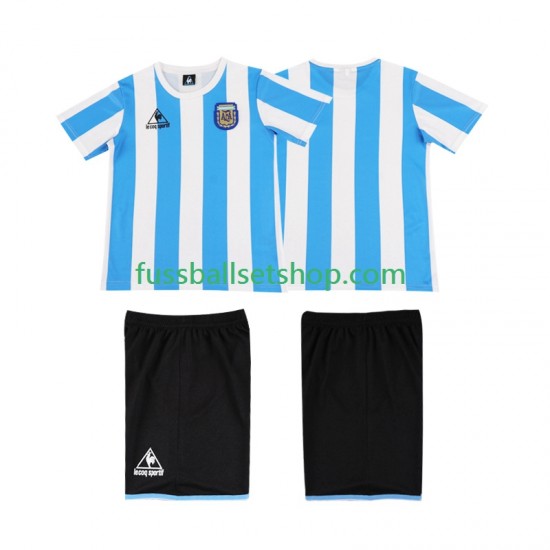 Günstige Fußball Trikotsatz Argentinien 1986 Retro Kinder Heimtrikot Kurzarm