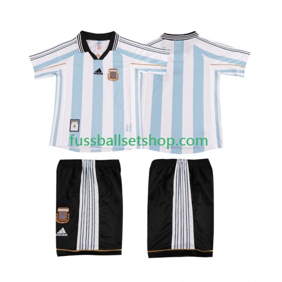Günstige Fußball Trikotsatz Argentinien Retro Kinder Heimtrikot 1998 Kurzarm