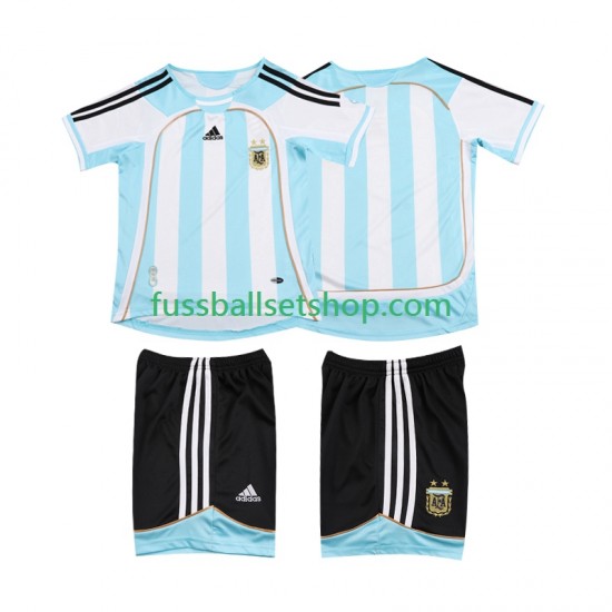 Günstige Fußball Trikotsatz Argentinien 2007 Retro Kinder Heimtrikot 2006 Kurzarm