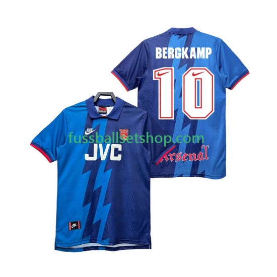 Günstige Fußball Trikotsatz Arsenal BERGKAMP 10 1995 1996 Retro Herren Auswärtstrikot Kurzarm