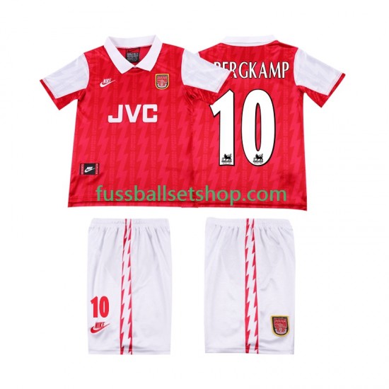 Günstige Fußball Trikotsatz Arsenal BERGKAMP 10 1996 Retro Kinder Heimtrikot 1994 Kurzarm