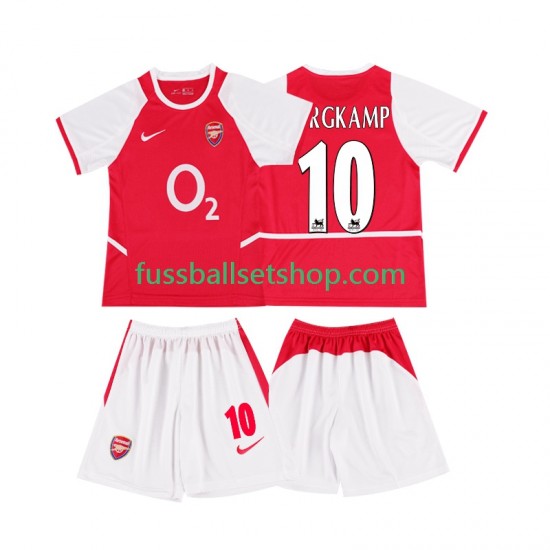 Günstige Fußball Trikotsatz Arsenal BERGKAMP 10 2003 Retro Kinder Heimtrikot 2002 Kurzarm