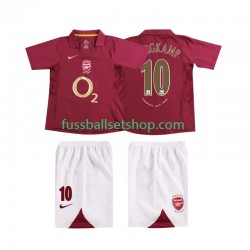 Günstige Fußball Trikotsatz Arsenal BERGKAMP 10 2005 Retro Kinder Heimtrikot 2006 Kurzarm
