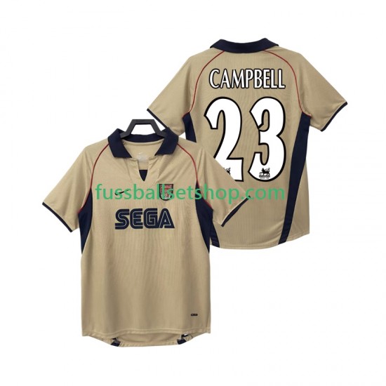 Günstige Fußball Trikotsatz Arsenal CAMPBELL 23 2001 Retro Herren Auswärtstrikot 2002 Kurzarm
