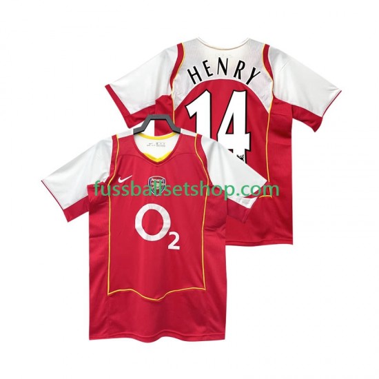 Günstige Fußball Trikotsatz Arsenal Henry 14 2004 2005 Retro Herren Heimtrikot Kurzarm