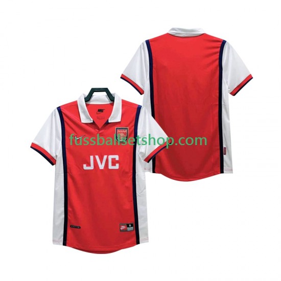 Günstige Fußball Trikotsatz Arsenal Retro Herren Heimtrikot 1998 1999 Kurzarm
