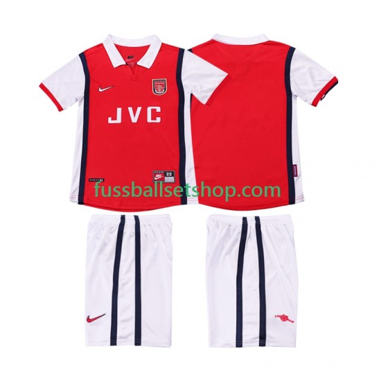 Günstige Fußball Trikotsatz Arsenal Retro Kinder Heimtrikot 1998 1999 Kurzarm