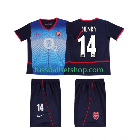 Günstige Fußball Trikotsatz Arsenal Thierry Henry 14 2004 Retro Kinder Auswärtstrikot 2002 Kurzarm