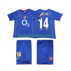 Günstige Fußball Trikotsatz Arsenal Thierry Henry 14 2004 2005 Retro Kinder Auswärtstrikot Kurzarm