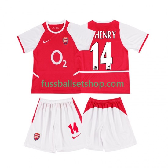 Günstige Fußball Trikotsatz Arsenal Thierry Henry 14 2003 Retro Kinder Heimtrikot 2002 Kurzarm