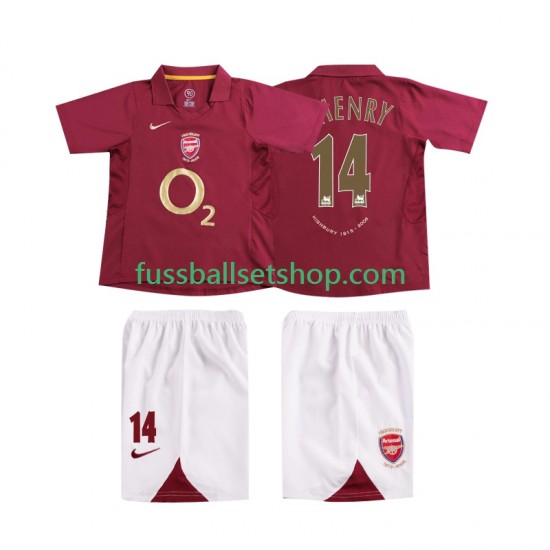Günstige Fußball Trikotsatz Arsenal Thierry Henry 14 2005 Retro Kinder Heimtrikot 2006 Kurzarm