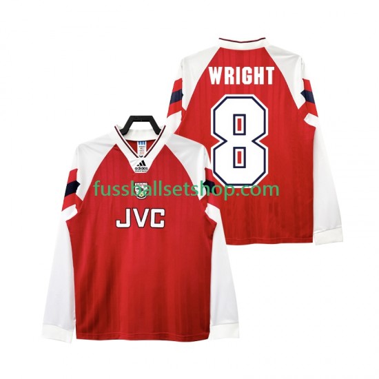 Günstige Fußball Trikotsatz Arsenal WRIGHT 8 192 Retro Herren Heimtrikot 1994 Langarm