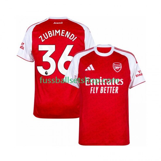 Günstige Fußball Trikotsatz Arsenal Zubimendi 36 Herren Heimtrikot 2025-2026 Kurzarm