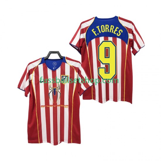 Günstige Fußball Trikotsatz Atlético Madrid F TORRES 9 2004 2005 Retro Herren Heimtrikot Kurzarm