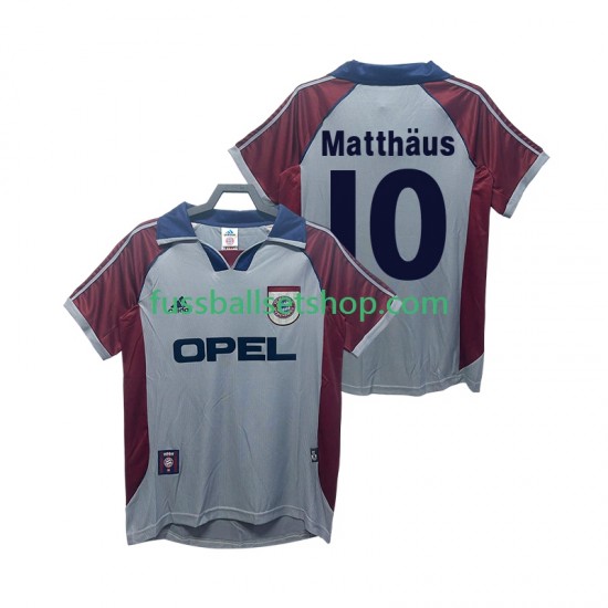 Günstige Fußball Trikotsatz FC Bayern München Matthas 10 1997 Retro Herren Ausweichtrikot 1999 Kurzarm