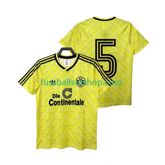 Günstige Fußball Trikotsatz Borussia Dortmund 5 1988 1989 Retro Herren Heimtrikot Kurzarm
