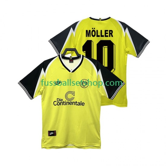 Günstige Fußball Trikotsatz Borussia Dortmund Moller 10 1995 1996 Retro Herren Heimtrikot Kurzarm