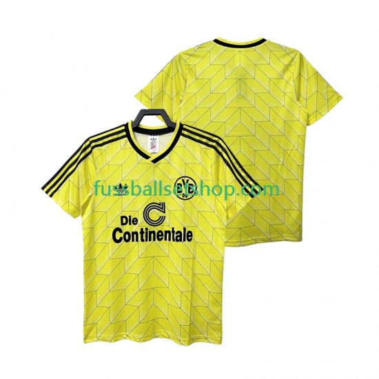 Günstige Fußball Trikotsatz Borussia Dortmund 1988 1989 Retro Herren Heimtrikot Kurzarm