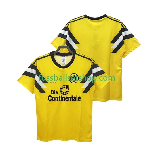 Günstige Fußball Trikotsatz Borussia Dortmund DFB-POKAL 1989 Retro Herren Heimtrikot Kurzarm