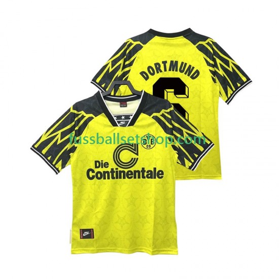 Günstige Fußball Trikotsatz Borussia Dortmund SAMMER 6 1995 Retro Herren Heimtrikot 1994 Kurzarm