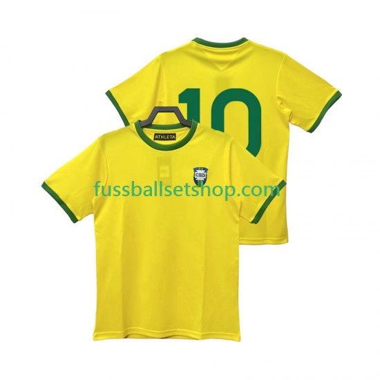 Günstige Fußball Trikotsatz Brasilien 10 1970 Retro Herren Heimtrikot Kurzarm