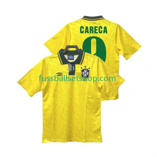Günstige Fußball Trikotsatz Brasilien CARECA 9 1991 1993 Retro Herren Heimtrikot Kurzarm