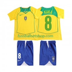 Günstige Fußball Trikotsatz Brasilien KAKA 8 2004 Retro Kinder Heimtrikot Kurzarm