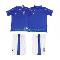 Günstige Fußball Trikotsatz Brasilien Retro Kinder Auswärtstrikot 1998 Kurzarm