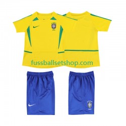 Günstige Fußball Trikotsatz Brasilien Retro Kinder Heimtrikot 2002 Kurzarm