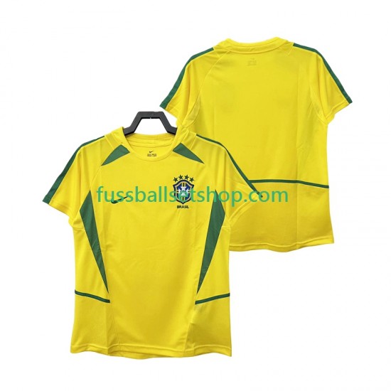 Günstige Fußball Trikotsatz Brasilien Retro Herren Heimtrikot 2002 Kurzarm