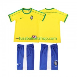 Günstige Fußball Trikotsatz Brasilien Retro Kinder Heimtrikot 1998 Kurzarm