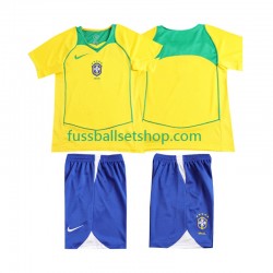 Günstige Fußball Trikotsatz Brasilien 2004 Retro Kinder Heimtrikot Kurzarm