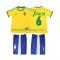Günstige Fußball Trikotsatz Brasilien Roberto Carlos 6 Retro Kinder Heimtrikot 1998 Kurzarm