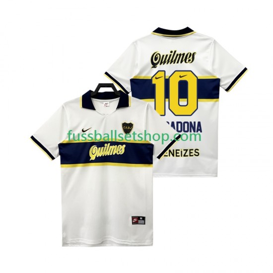 Günstige Fußball Trikotsatz Boca Juniors MARADONA 10 1997 Retro Herren Auswärtstrikot 1998 Kurzarm