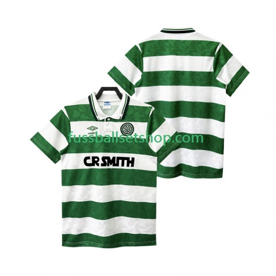 Günstige Fußball Trikotsatz Celtic Glasgow FC 1989 1990 Retro Herren Ausweichtrikot Kurzarm