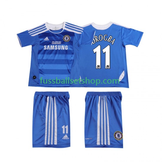 Günstige Fußball Trikotsatz Chelsea DROGBA 11 2012 Retro Kinder Heimtrikot 2011 Kurzarm