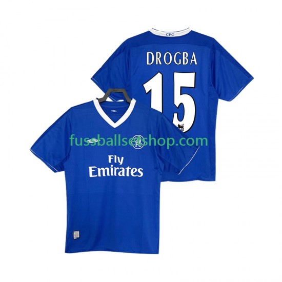 Günstige Fußball Trikotsatz Chelsea DROGBA 15 2003 2005 Retro Herren Heimtrikot Kurzarm