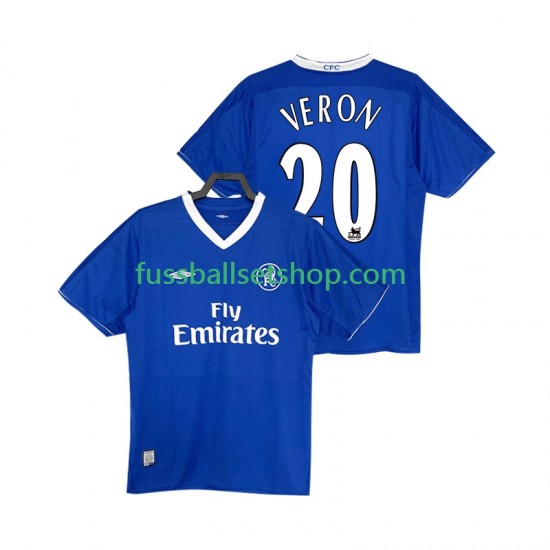 Günstige Fußball Trikotsatz Chelsea VERON 20 2003 2005 Retro Herren Heimtrikot Kurzarm