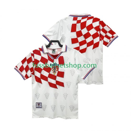 Günstige Fußball Trikotsatz Kroatien Retro Herren Heimtrikot 1998 Kurzarm