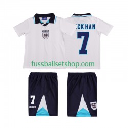 Günstige Fußball Trikotsatz England Beckham 7 1996 Retro Kinder Heimtrikot Kurzarm